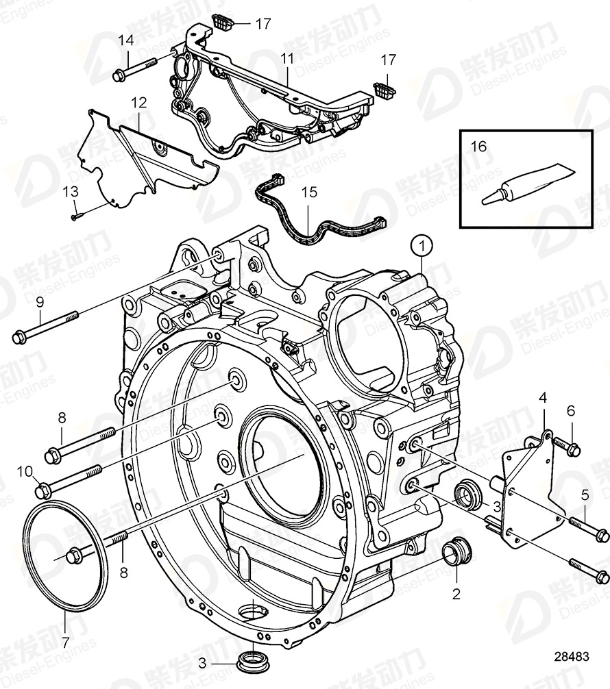 VOLVO Flywheel Housing 21723202 Drawing